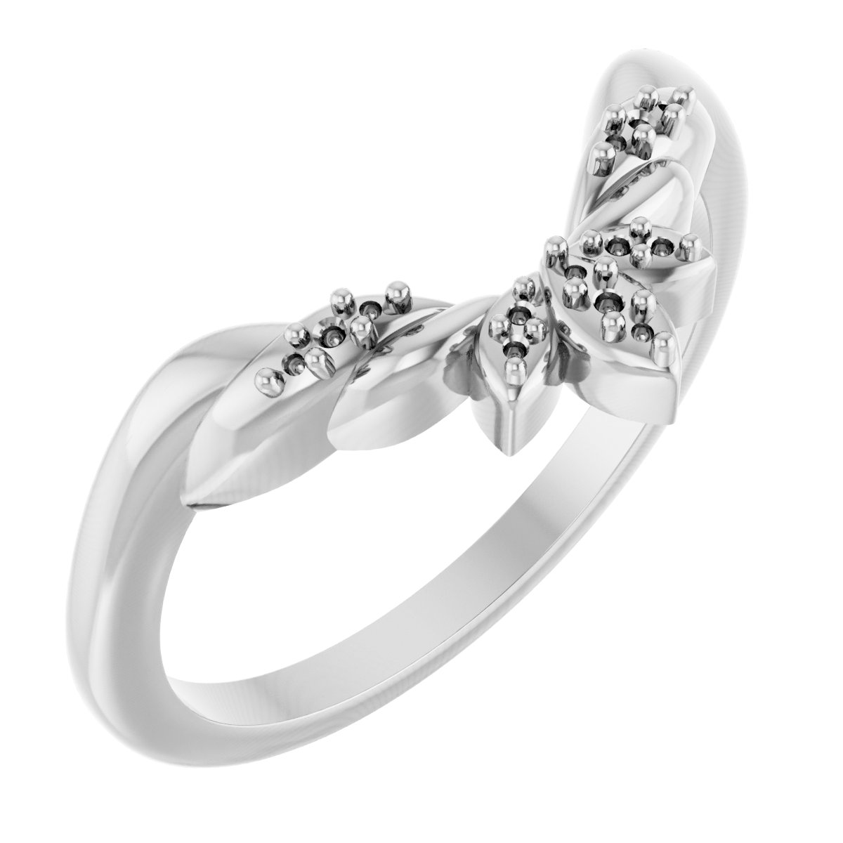.03 CTW Natural Diamond Floral Contour Band – Platinum