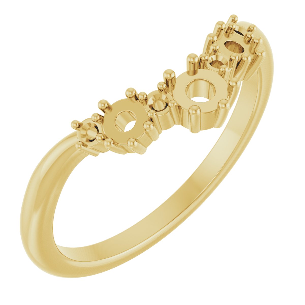 14K Жълто злато Contour Халка Монтаж