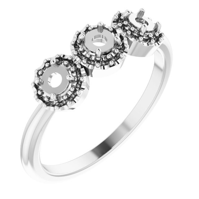 Rose-Cut Three-Stone Anniversary Band