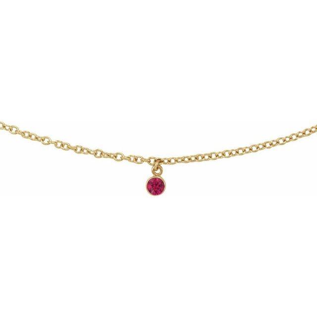 14K Yellow Natural Ruby 16 Necklace