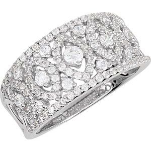 Sterling Silver Cubic Zirconia Anniversary Band Size 6