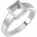 Sterling Silver 6 mm Square Solitaire Ring Mounting 