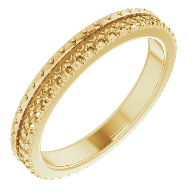 Beaded Geometric French-Set Eternity Band