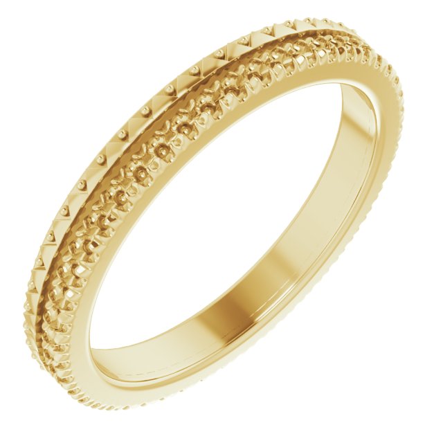Beaded Geometric French-Set Eternity Band