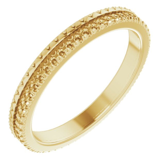 Beaded Geometric French-Set Eternity Band