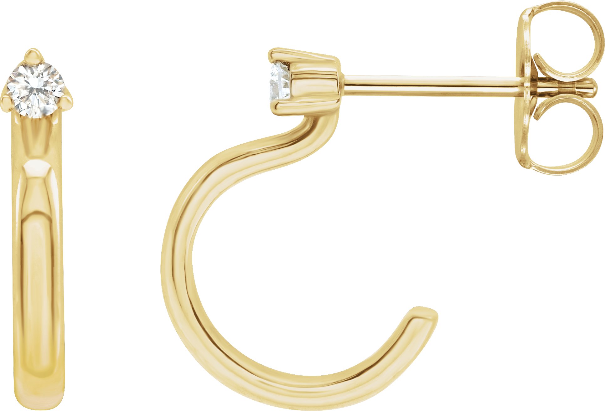 14K Yellow .06 CTW Natural Diamond Hoop Earring Ref 18406466