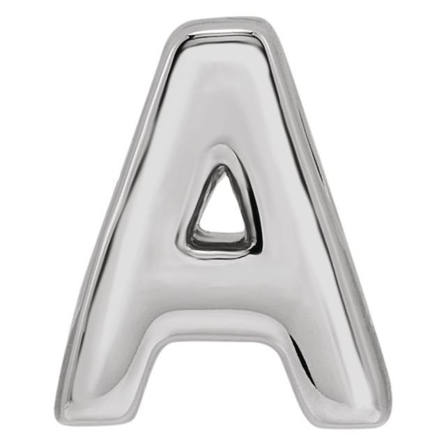 Sterling Silver Block Initial A Slide Pendant