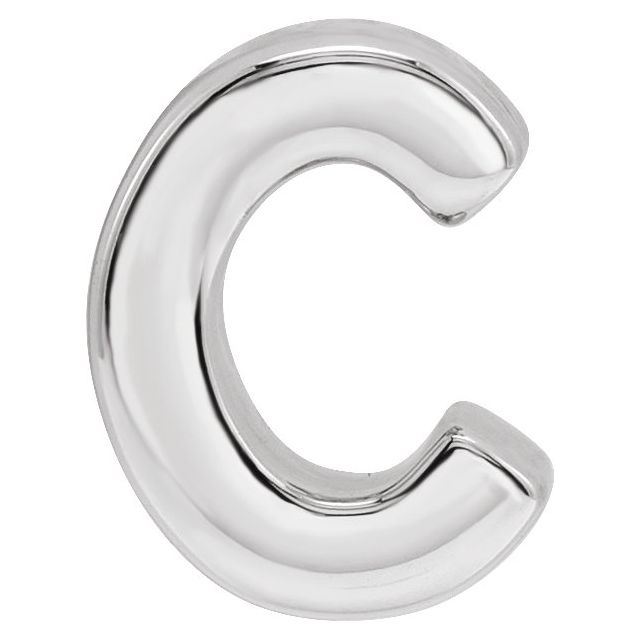 Sterling Silver Block Initial C Slide Pendant