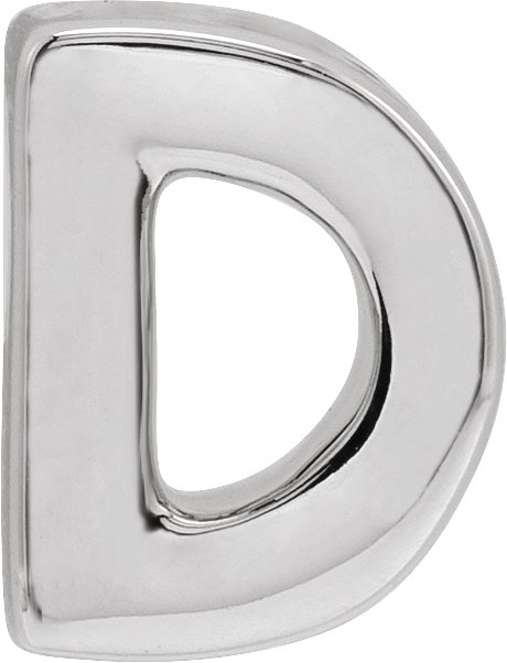 Sterling Silver Block Initial D Slide Pendant