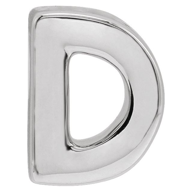 Sterling Silver Block Initial D Slide Pendant