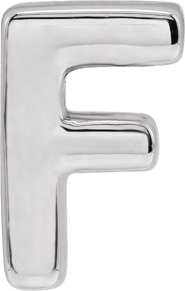 Sterling Silver Block Initial F Slide Pendant