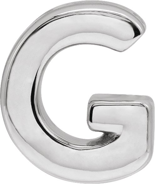 14K White Block Initial G Slide Pendant