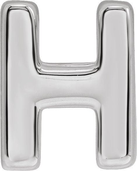 Sterling Silver Block Initial H Slide Pendant