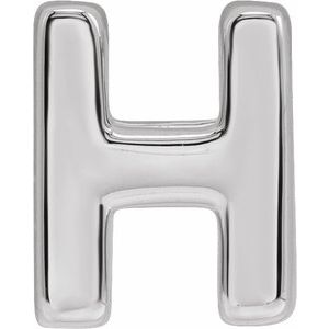 Sterling Silver Block Initial H Slide Pendant