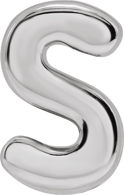 Sterling Silver Block Initial S Slide Pendant