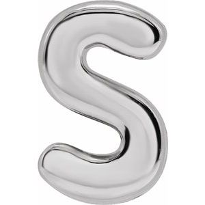 Sterling Silver Block Initial S Slide Pendant