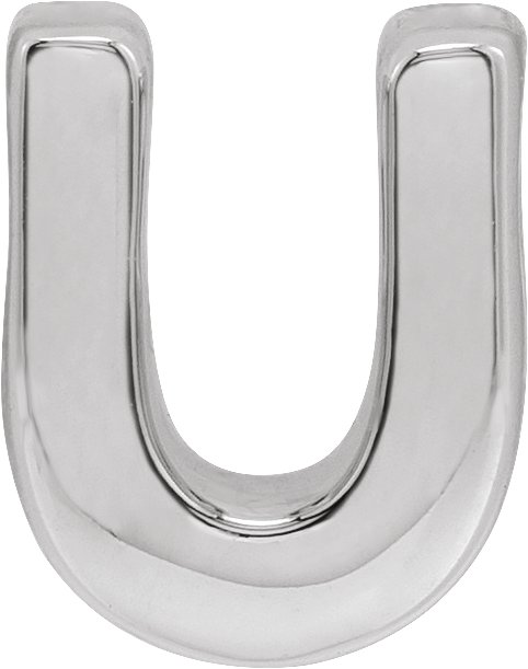 Sterling Silver Block Initial U Slide Pendant