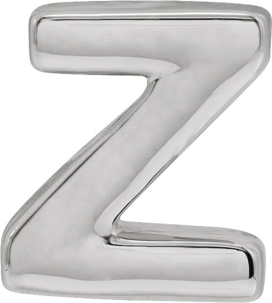 Sterling Silver Block Initial Z Slide Pendant