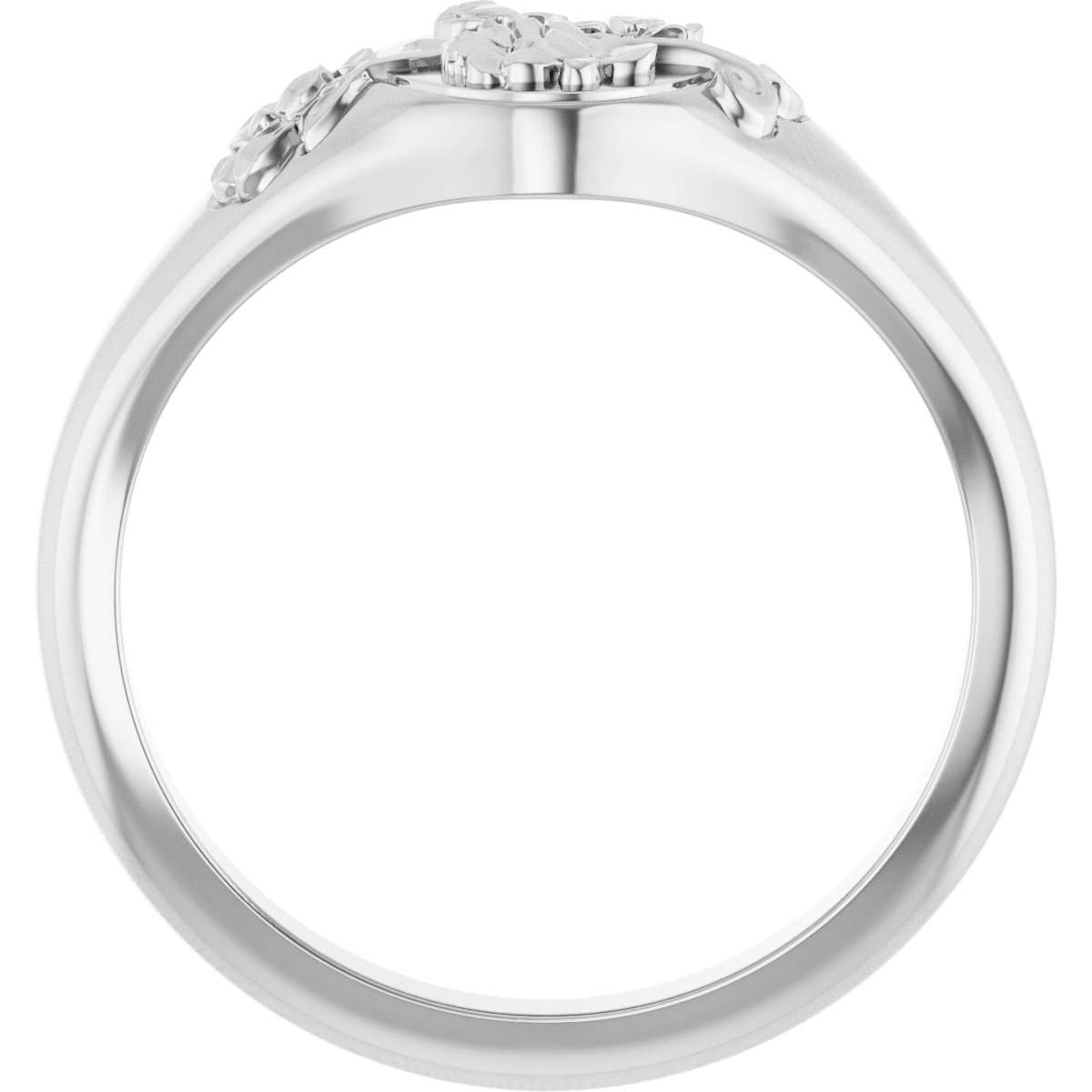 10.1 mm Oval Floral Signet Ring view 2