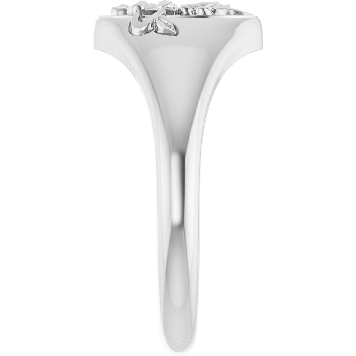 10.1 mm Oval Floral Signet Ring view 4