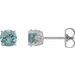 Sterling Silver 6 mm  Natural Aquamarine Floral Earrings