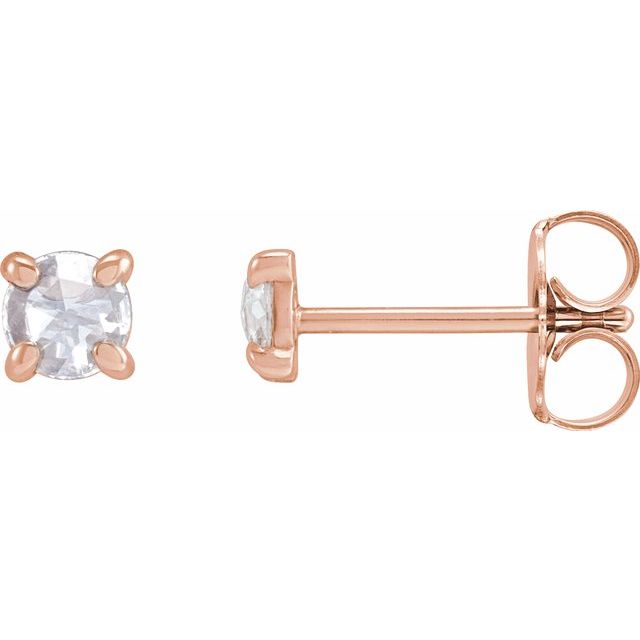 14K Rose 1/6 CTW Rose-Cut Natural Diamond 4-Prong Claw Earrings