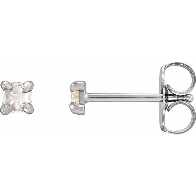 Sterling Silver .07 CTW Rose-Cut Natural Diamond 4-Prong Claw Earrings