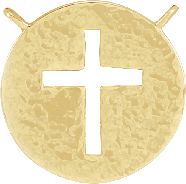 Pierced Cross Disc Necklace or Center