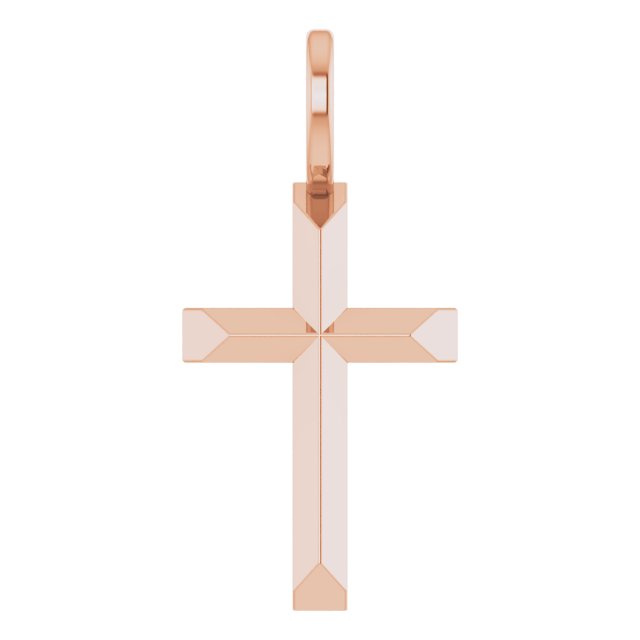 14K Rose Knife Edge Cross Pendant Ref 19047877