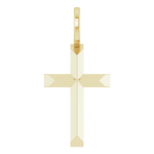 14K Yellow Knife Edge Cross Pendant Ref 19047878