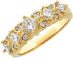 14K Yellow 1 CTW Natural Diamond Anniversary Band