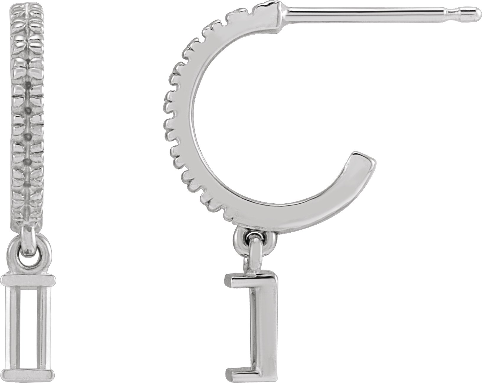 French-Set Dangle Hoop Earrings