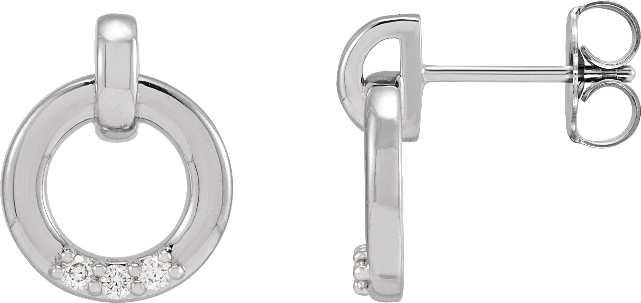 .08 CTW Natural Diamond Circle Earrings