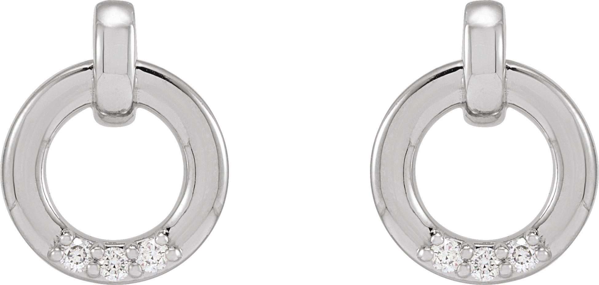 .08 CTW Natural Diamond Circle Earrings view 2