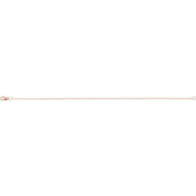 14K Rose 1.5 mm Solid Cable Chain 7