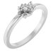 Sterling Silver .015 CT Diamond Flower Ring Size 7