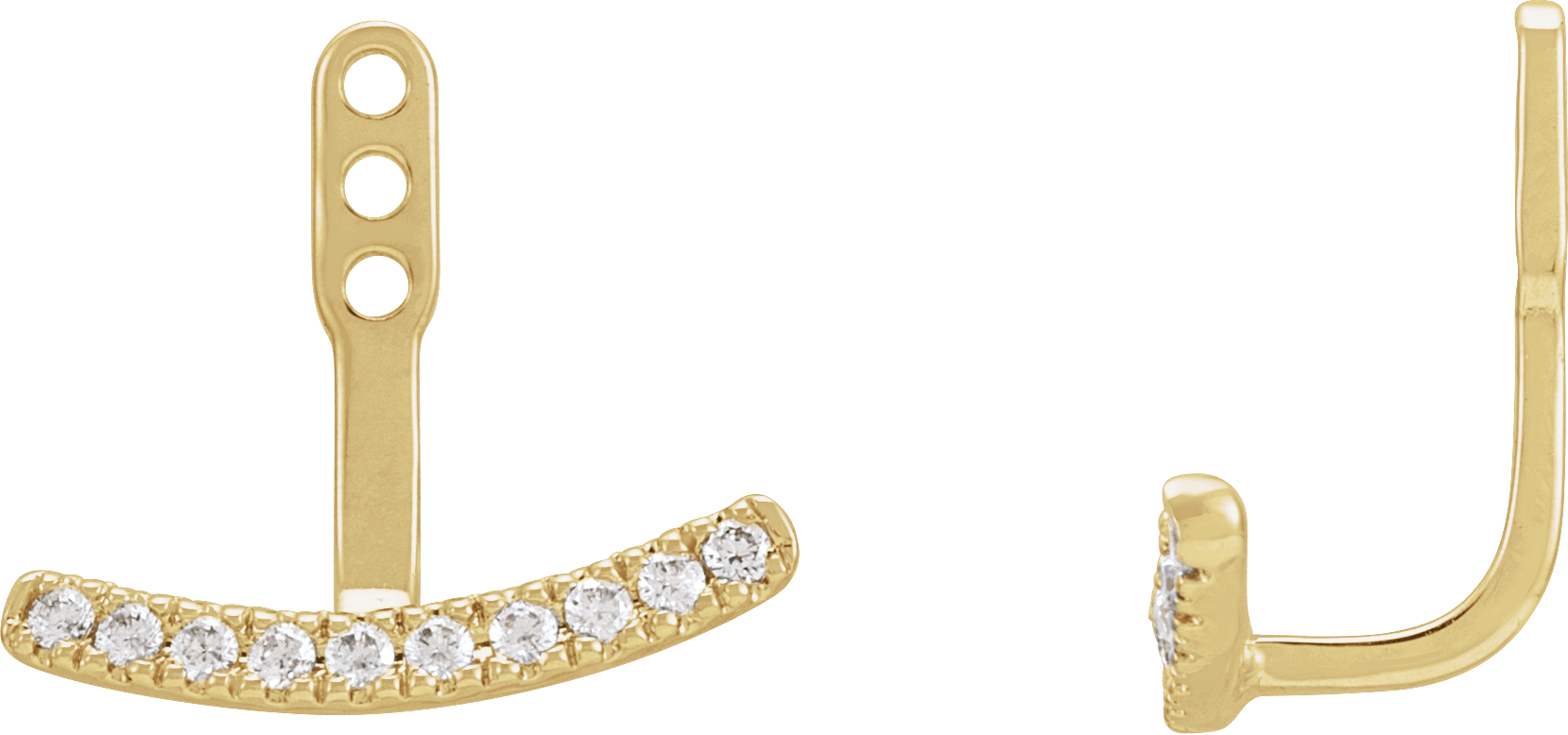 Lab-Grown Diamond Curved Bar Earring Jackets