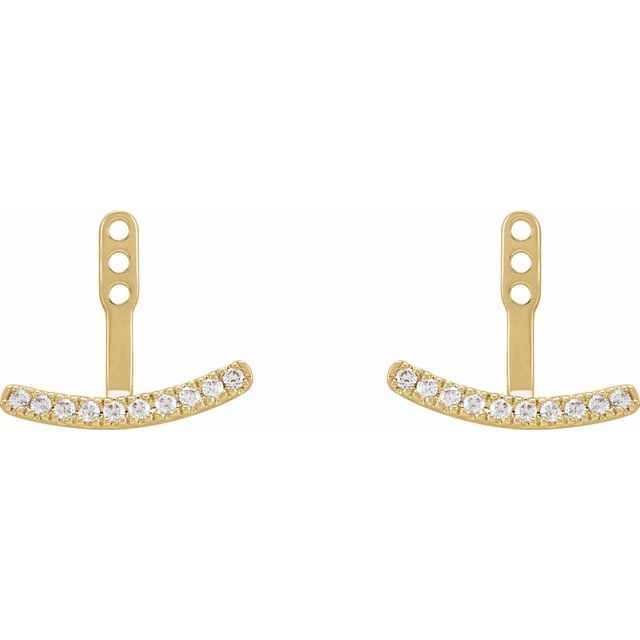 14K Yellow 1/5 CTW Lab-Grown Diamond Curved Bar Earring Jackets