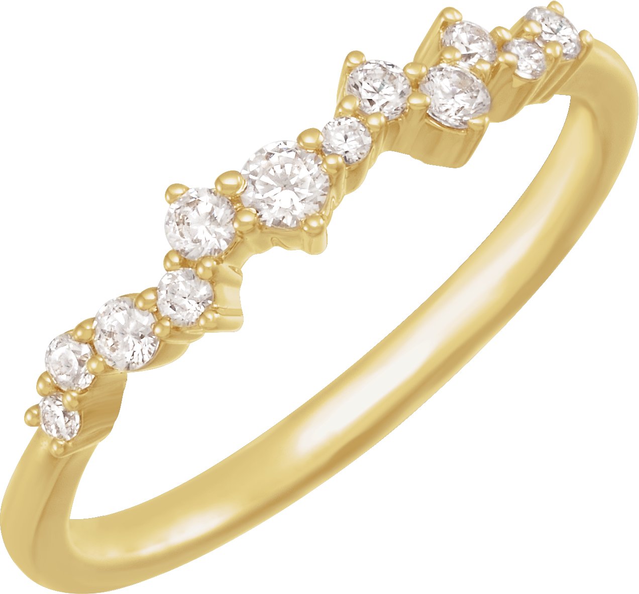 14K Yellow 0.25 CTW Lab Grown Diamond Scattered Stackable Ring Ref 18471010