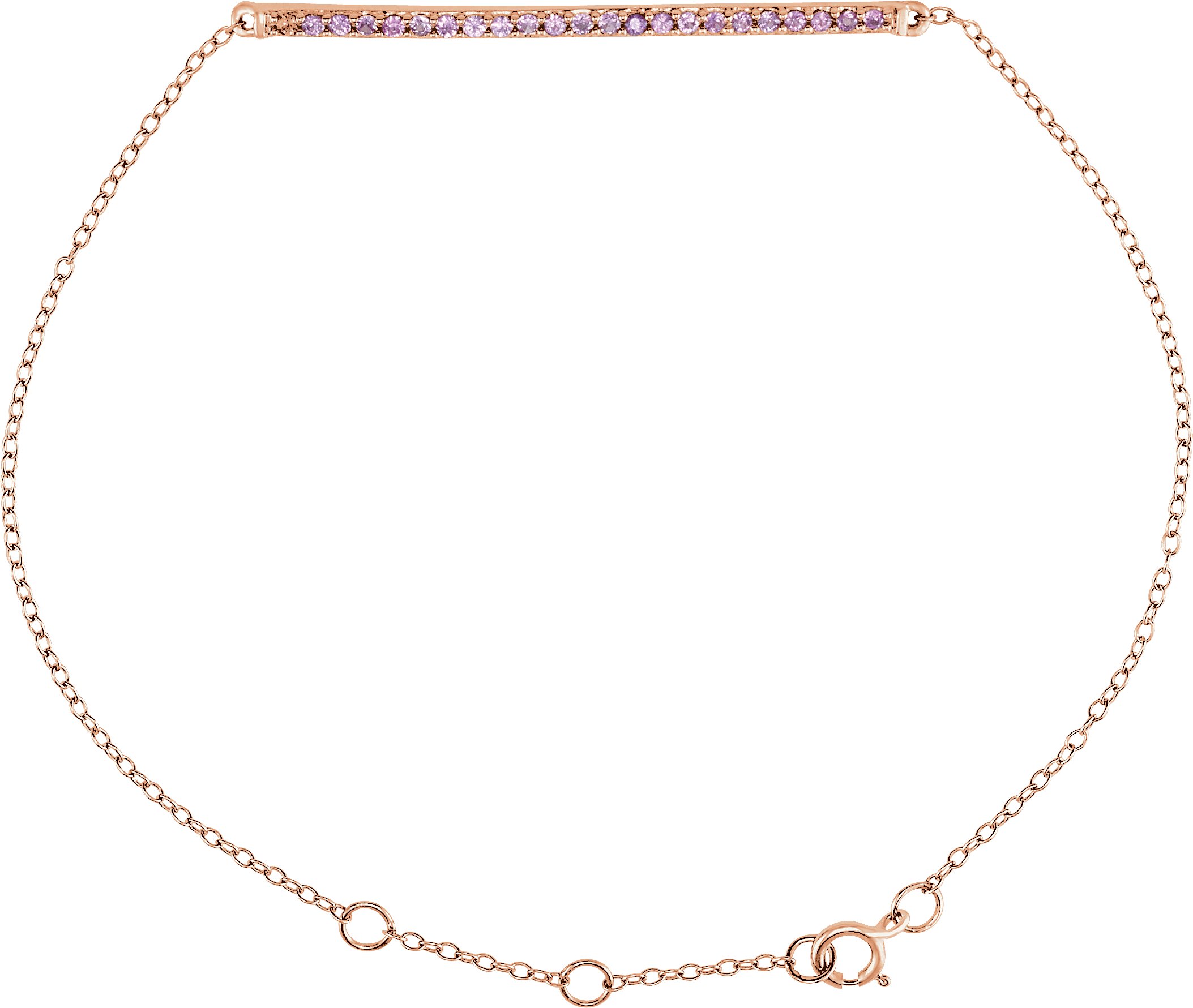 14K Rose Natural Pink Sapphire 8 Bracelet