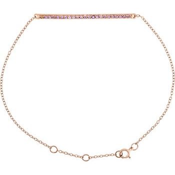 14K Rose Pink Sapphire 8 inch Bracelet Ref. 5949974