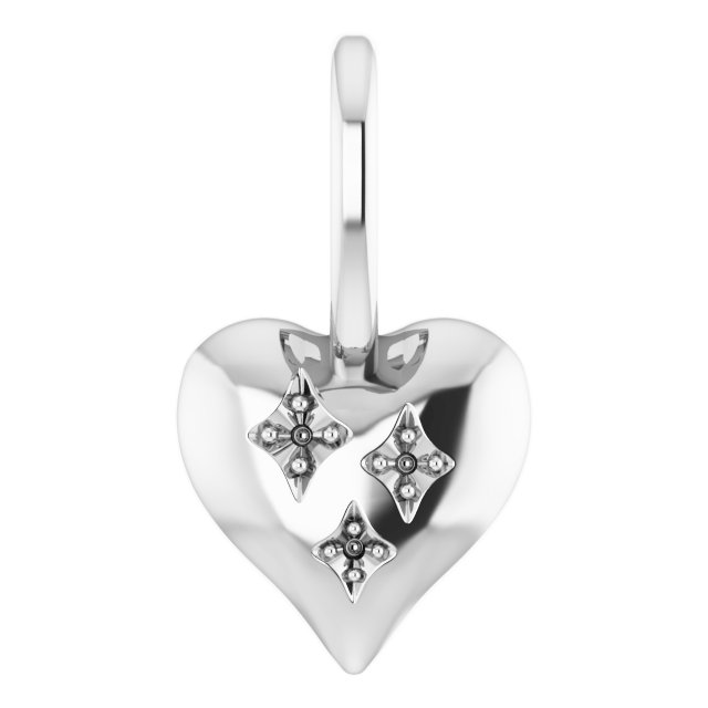 18K White Accented Heart Charm/Pendant Mounting