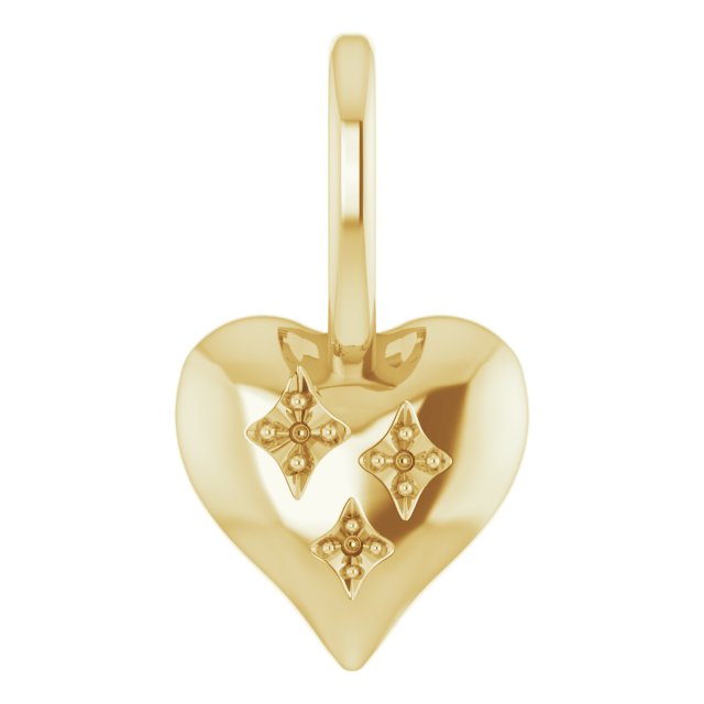 14K Yellow Accented Heart Charm/Pendant Mounting