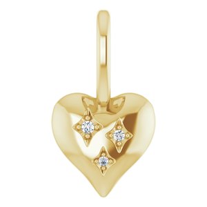 14K Yellow .01 CTW Natural Diamond Heart Charm/Pendant