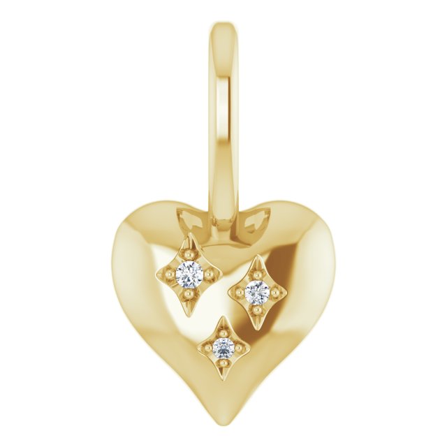 14K Yellow .01 CTW Diamond Heart Charm/Pendant