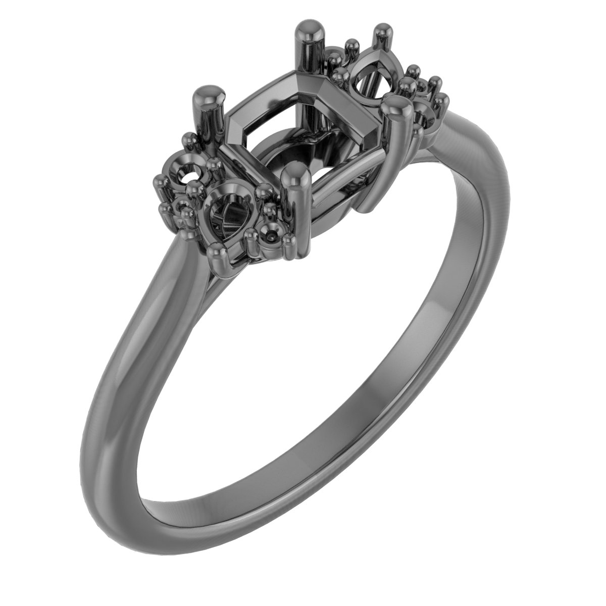 10 mm Asscher Engagement Ring Mounting