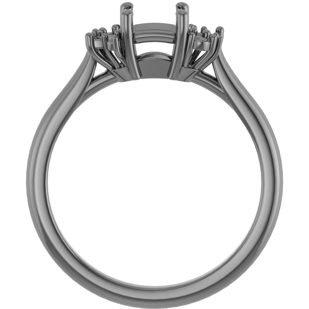 10 mm Asscher Engagement Ring Mounting view 2