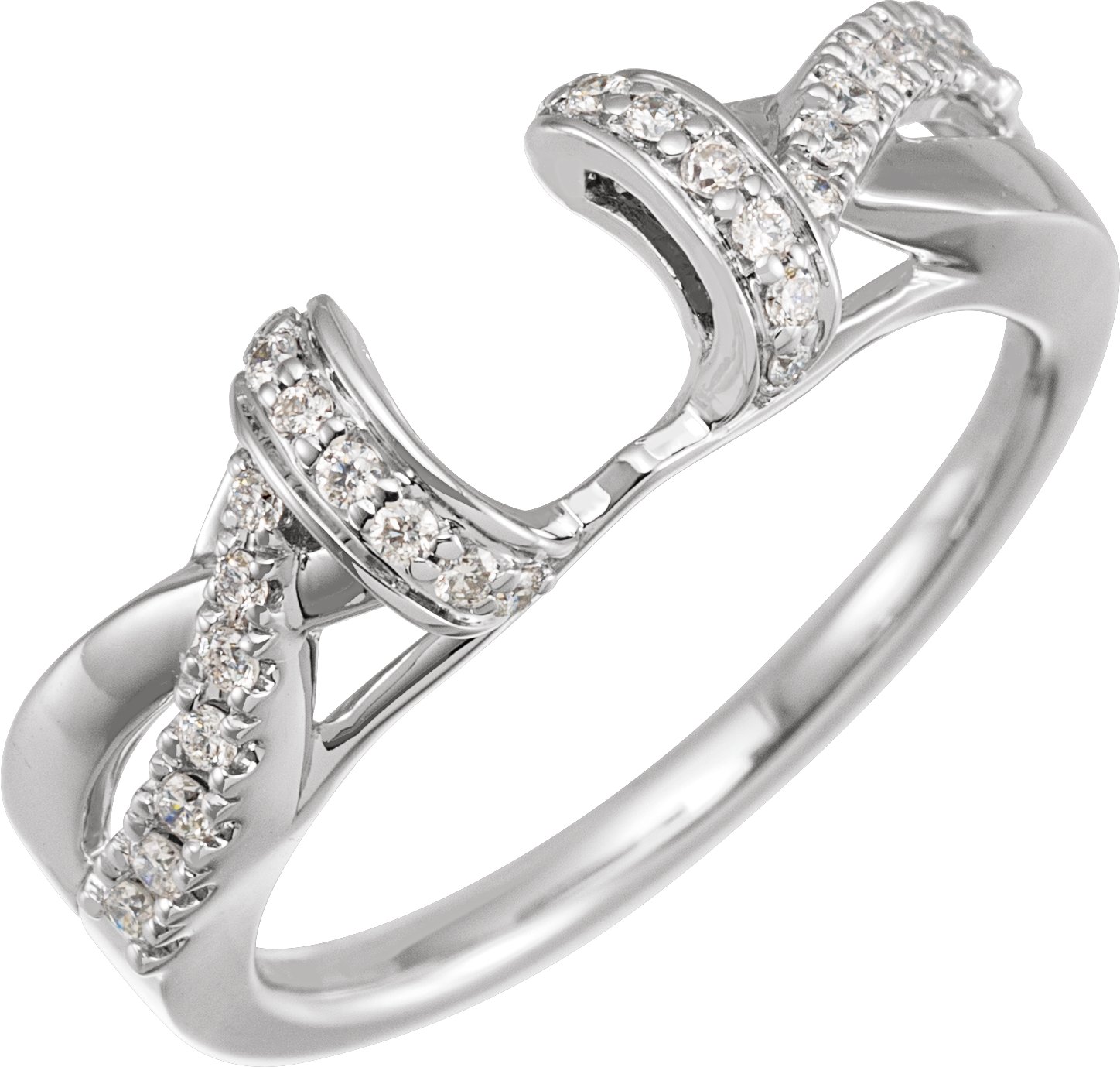 1/5 CTW Natural Diamond Ring Guard – 14K White Gold