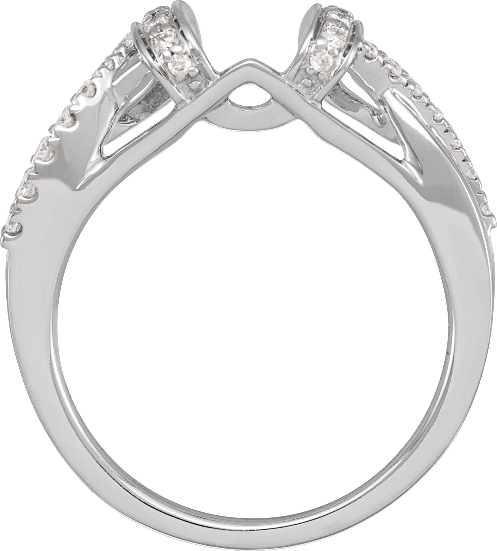 Alternative view of 1/5 CTW Natural Diamond Ring Guard – 14K White Gold