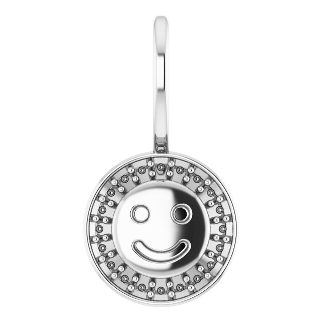 14K White Smiley Face Charm/Pendant Mounting